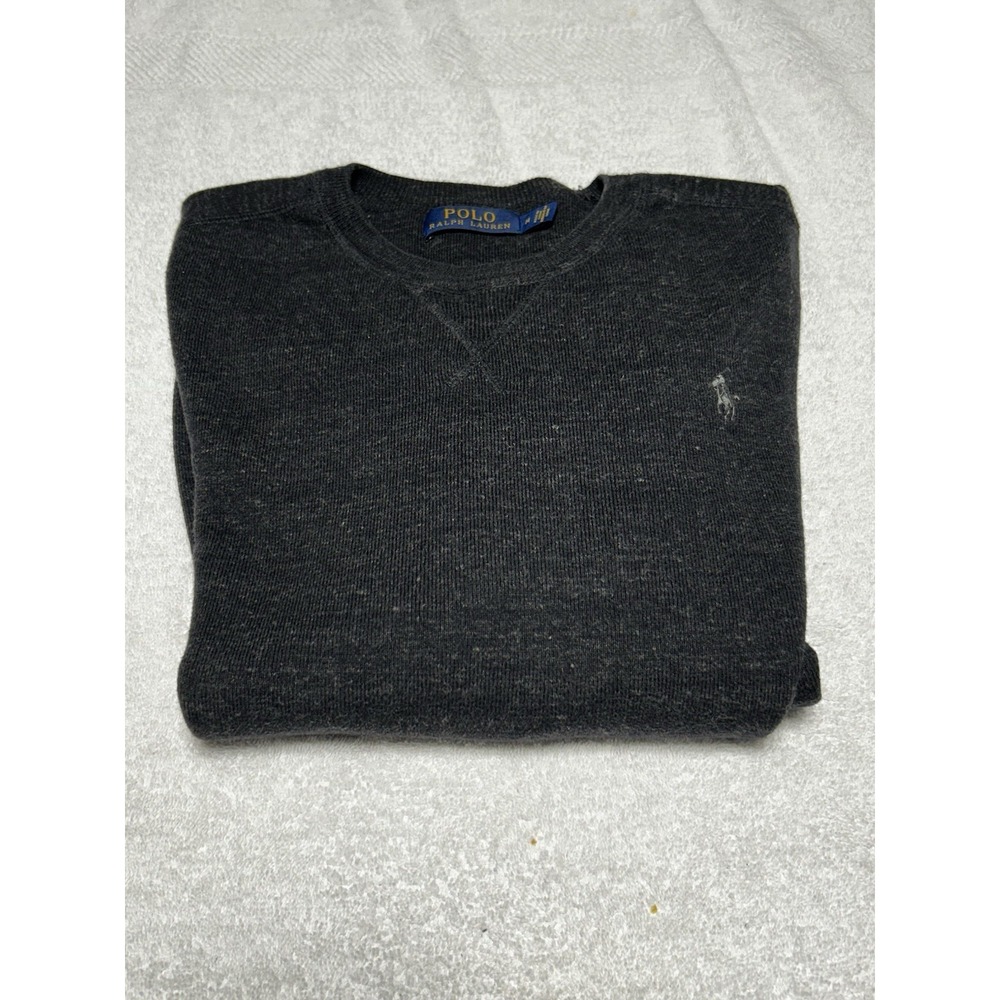 Polo Ralph Lauren Black Sweater Men's Size M Crew Neck Pullover Cotton‎ Blend